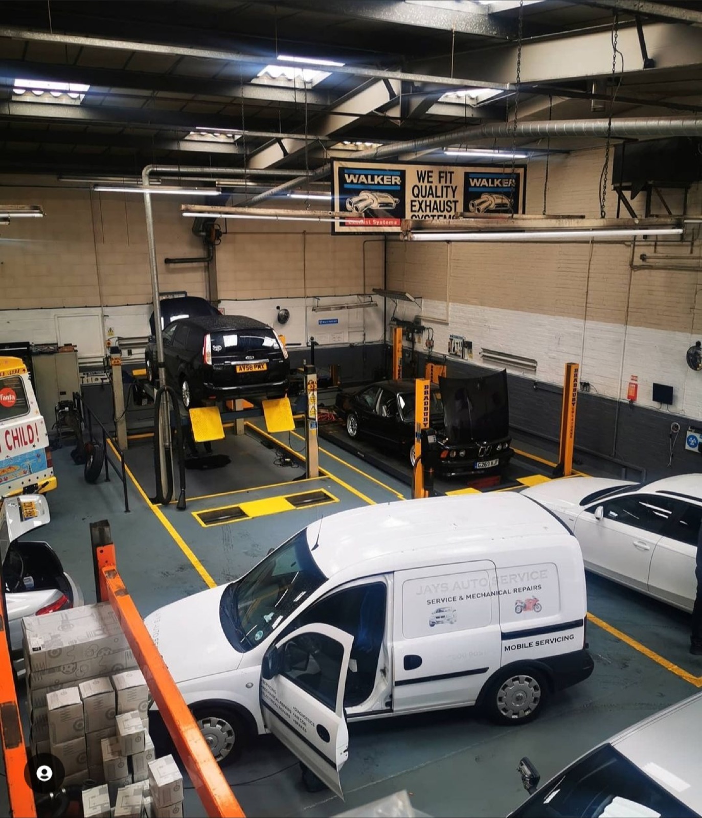 Engine bay open on a car being diagnosed at Southall MOT Services